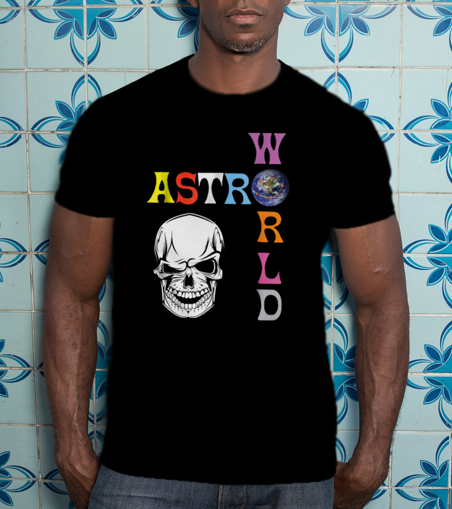 Astroworld Lettering Skull Earth Graphic Travis Scott T-Shirt