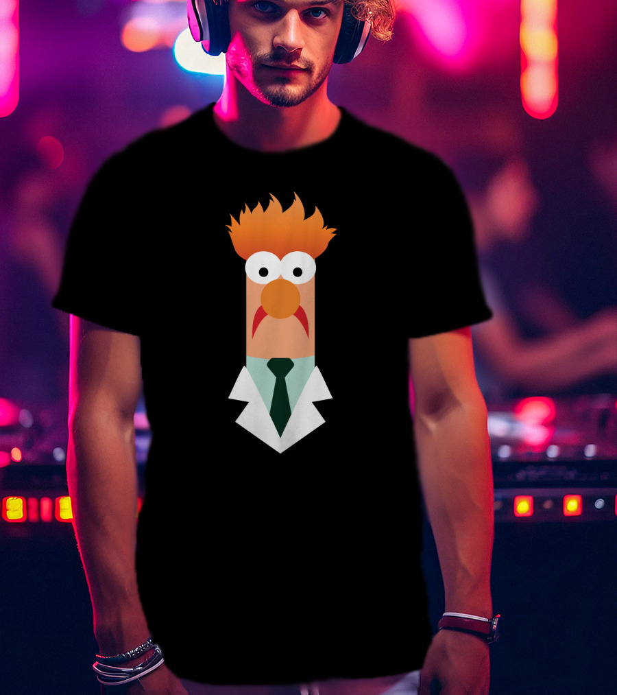 Beaker Character Muppets Scientist Iconic Lab Coat And Tie T-Shirt
