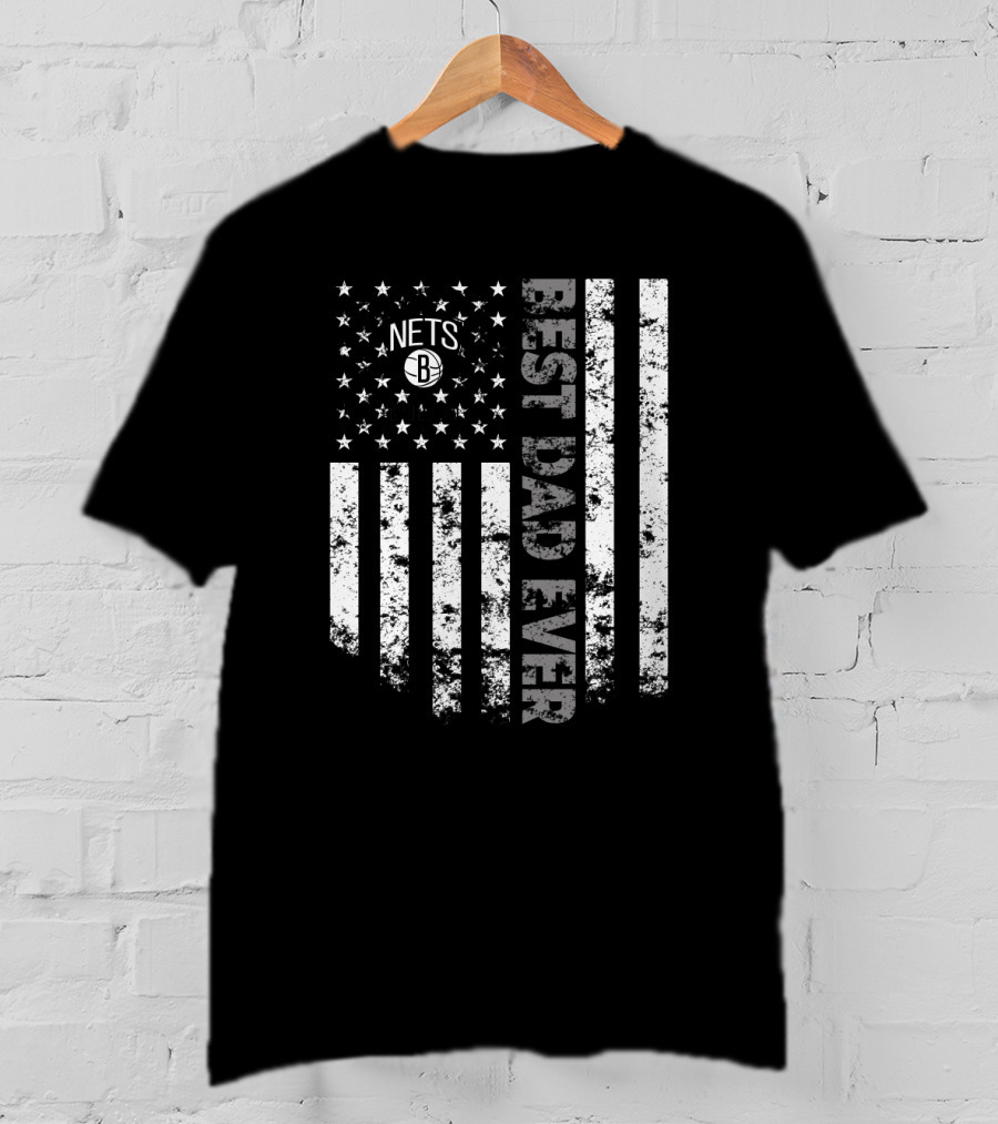 Brooklyn Nets Best Dad Ever Vertical Flag T-Shirt
