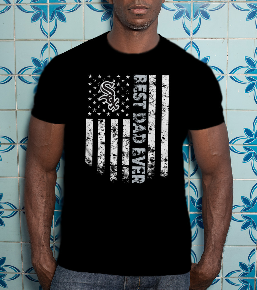Chicago White Sox Best Dad Ever American Flag Design Sox T-Shirt