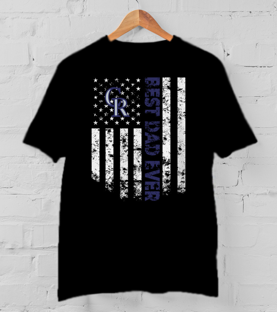 Colorado Rockies Best Dad Ever Flag T-Shirt