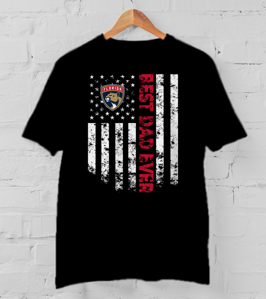 Florida Panthers Best Dad Ever American Flag Patriotic T-Shirt