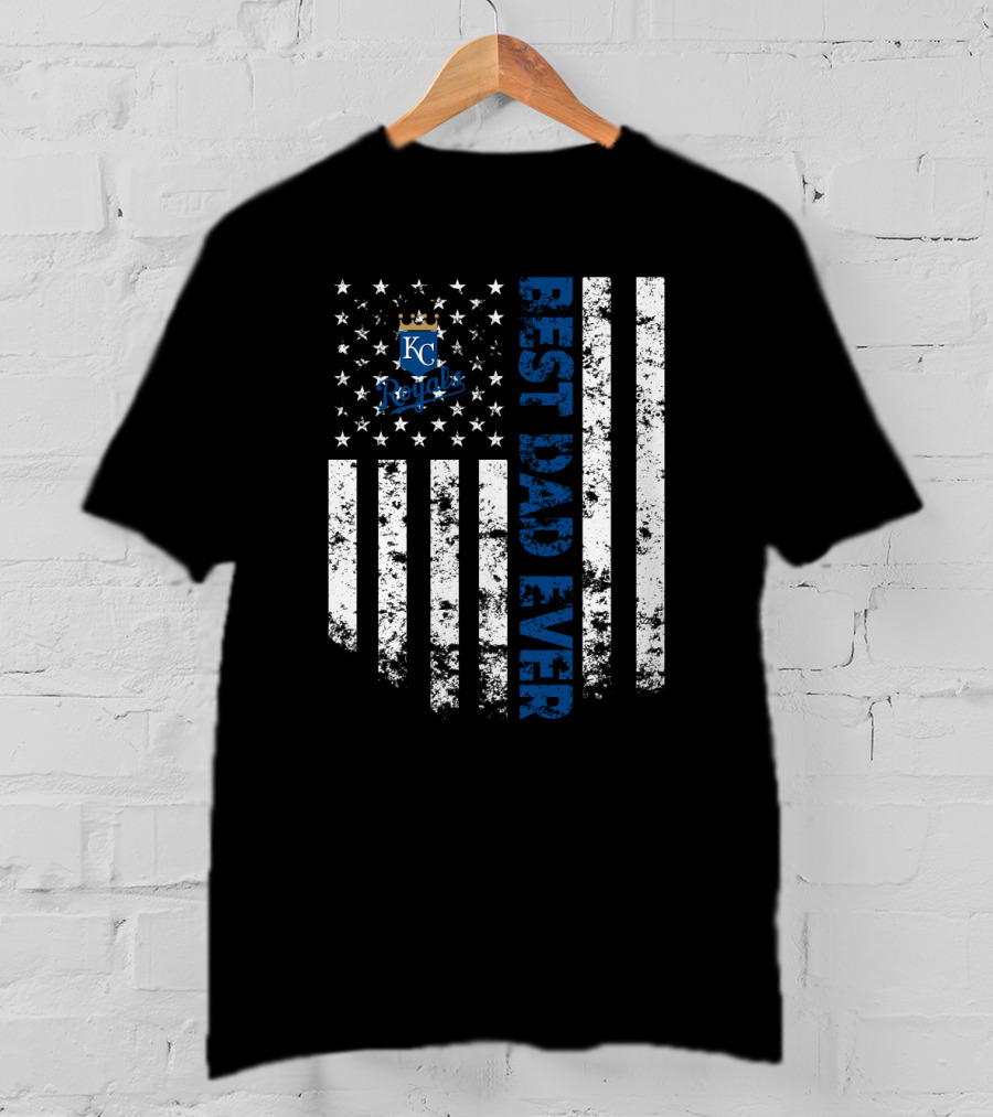 Kansas City Royals Best Dad Ever Patriotic Flag T-Shirt