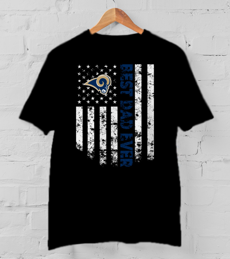 Los Angeles Rams Best Dad Ever Flag T-Shirt