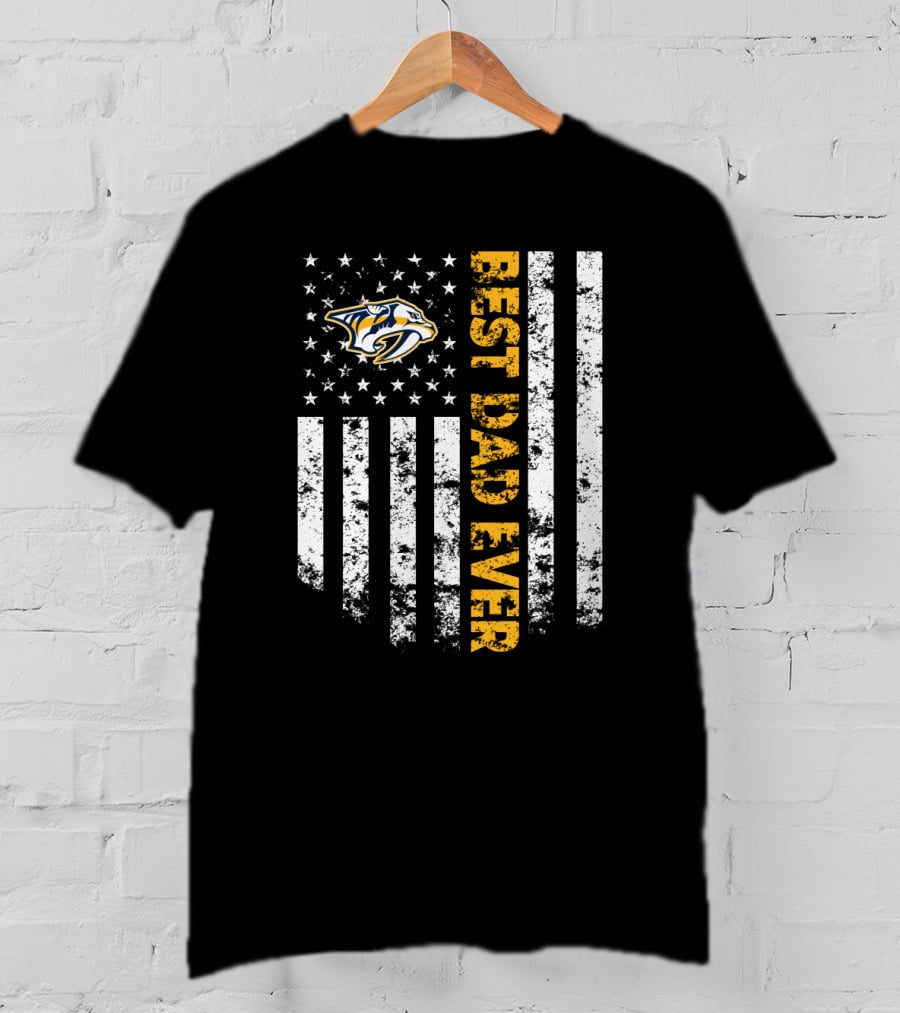 Best Dad Ever Nashville Predators Fan Flag T-Shirt