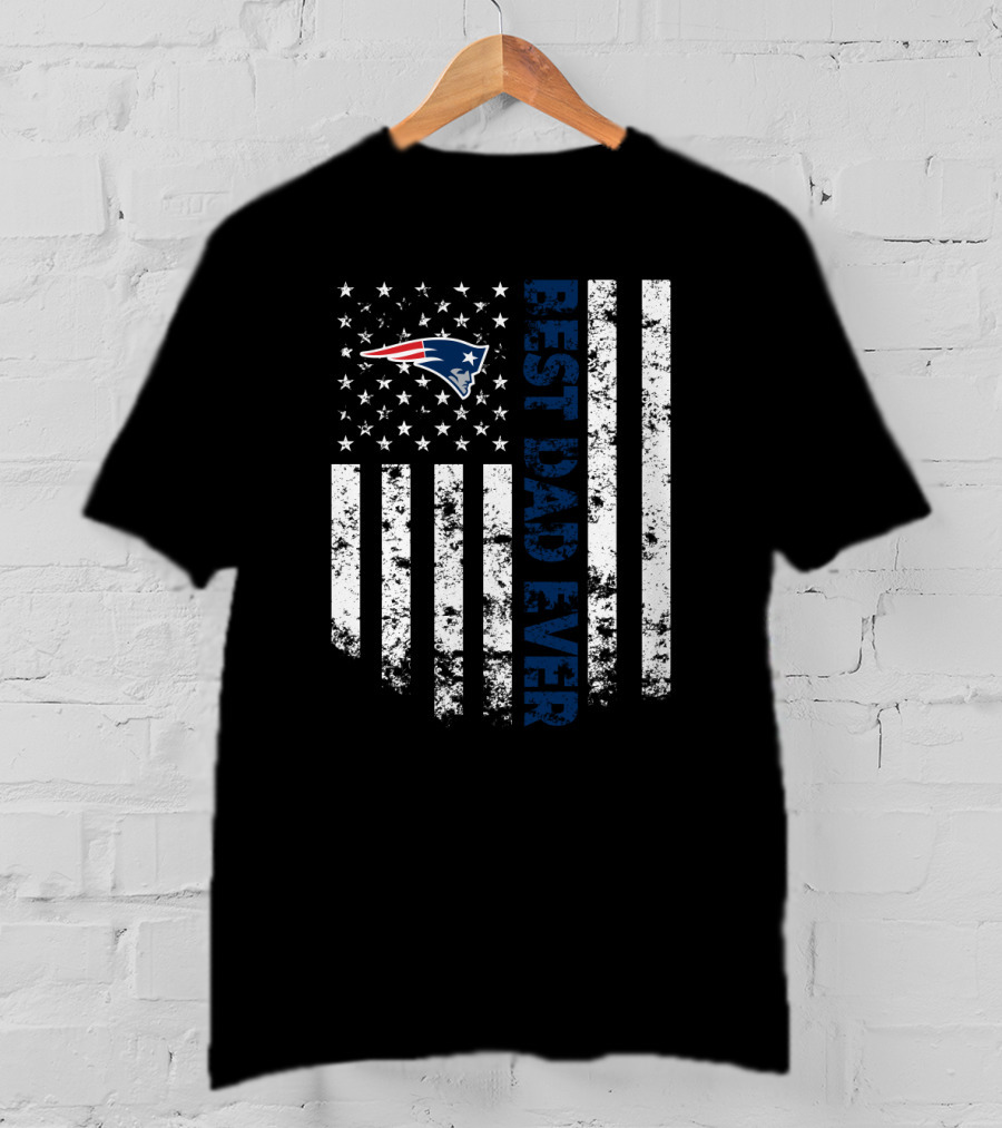 New England Patriots Best Dad Ever Flag T-Shirt