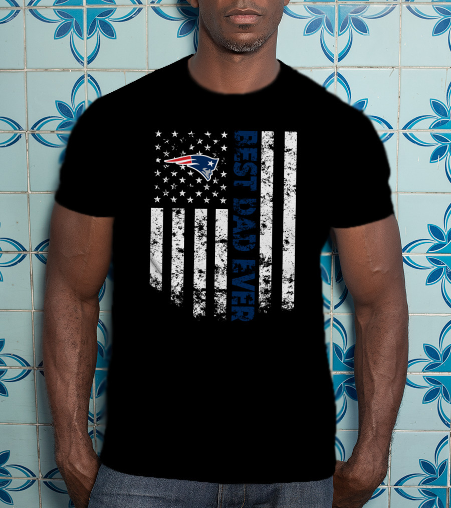 New England Patriots Best Dad Ever Flag T-Shirt