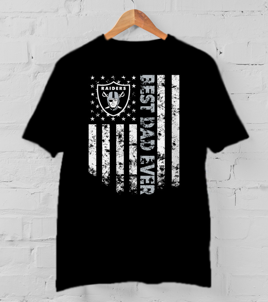 Oakland Raiders Best Dad Ever Vintage Flag T-Shirt