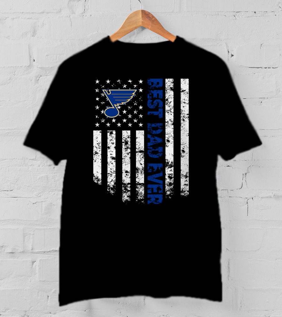 St. Louis Blues Best Dad Ever American Flag T-Shirt