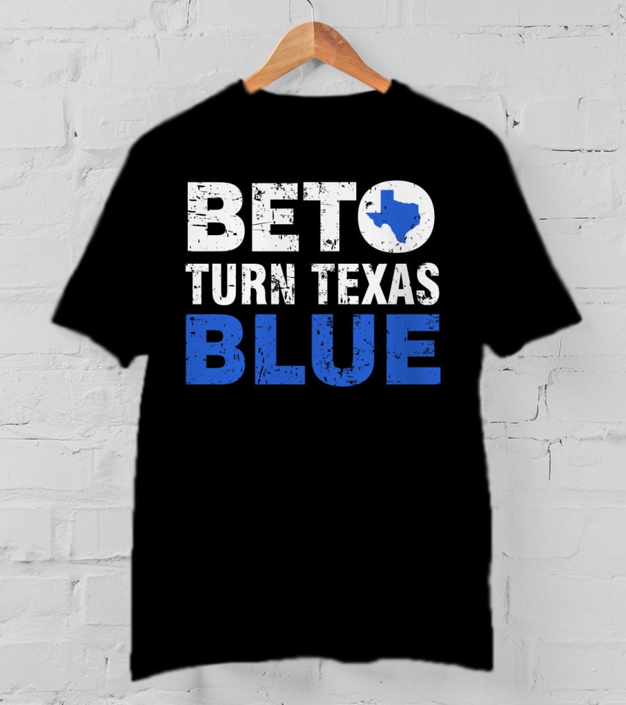 Beto O'Rourke Turn Texas Blue State Outline T-Shirt
