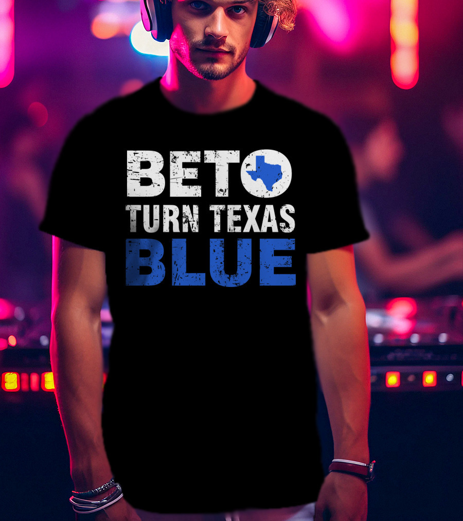 Beto O'Rourke Turn Texas Blue State Outline T-Shirt