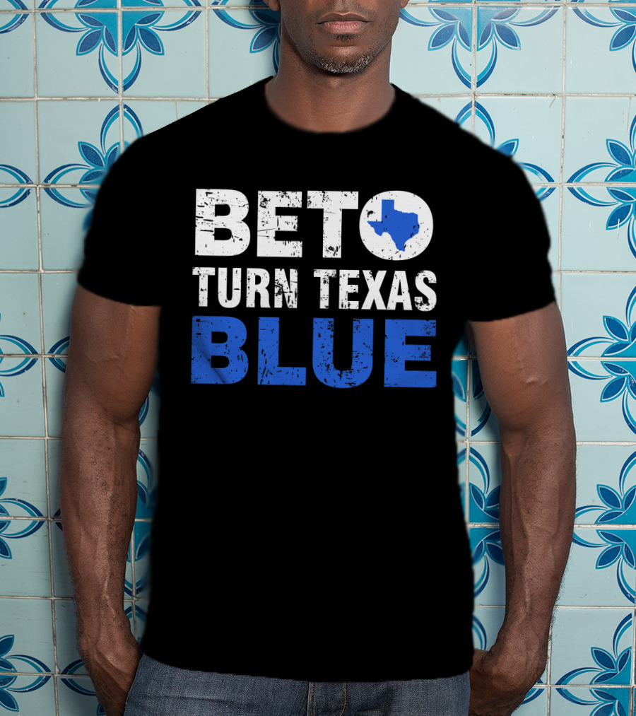 Beto O'Rourke Turn Texas Blue State Outline T-Shirt
