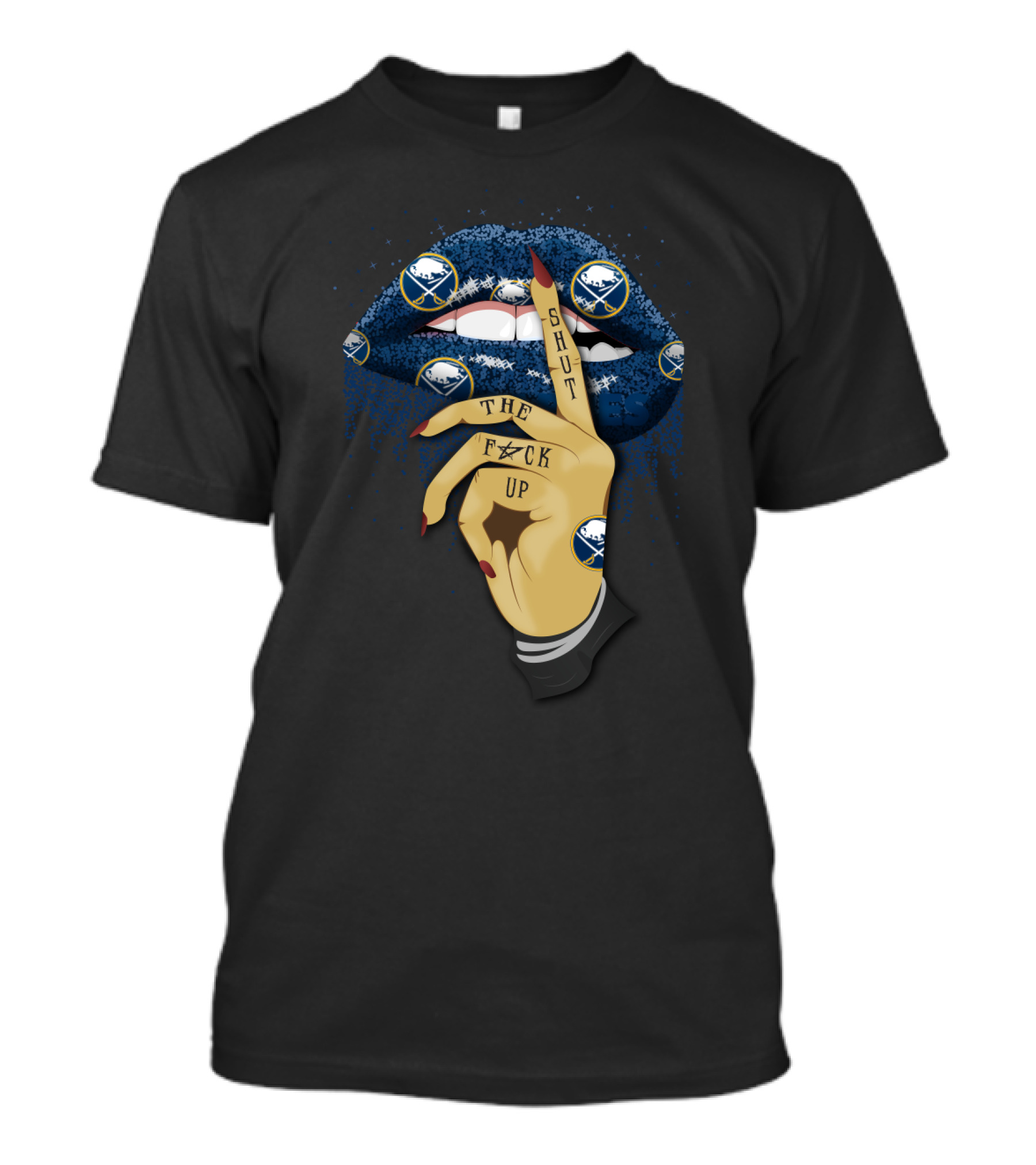 Buffalo Sabres Glitter Lip Shut Up T-Shirt