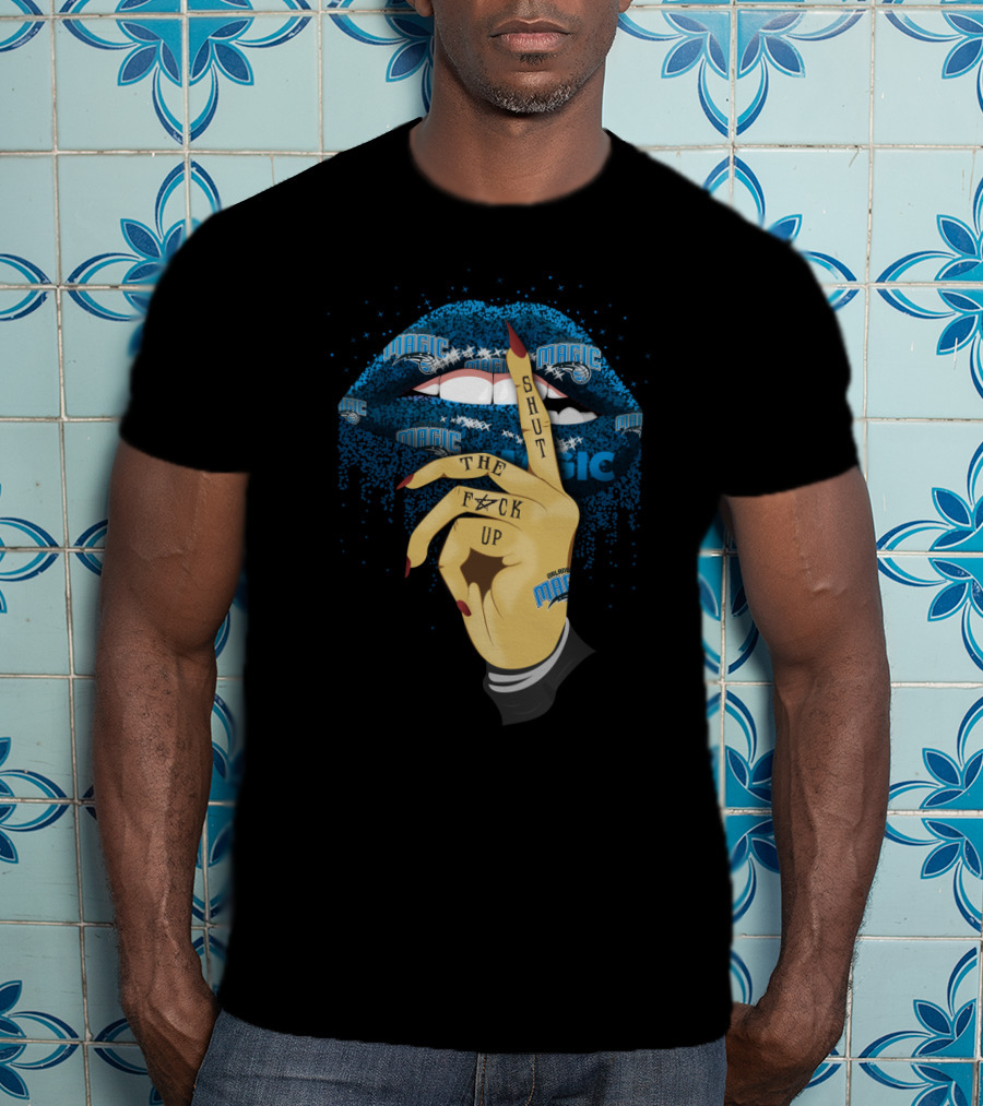 Shut Up Lip Orlando Magic Fans Magic Typography T-Shirt