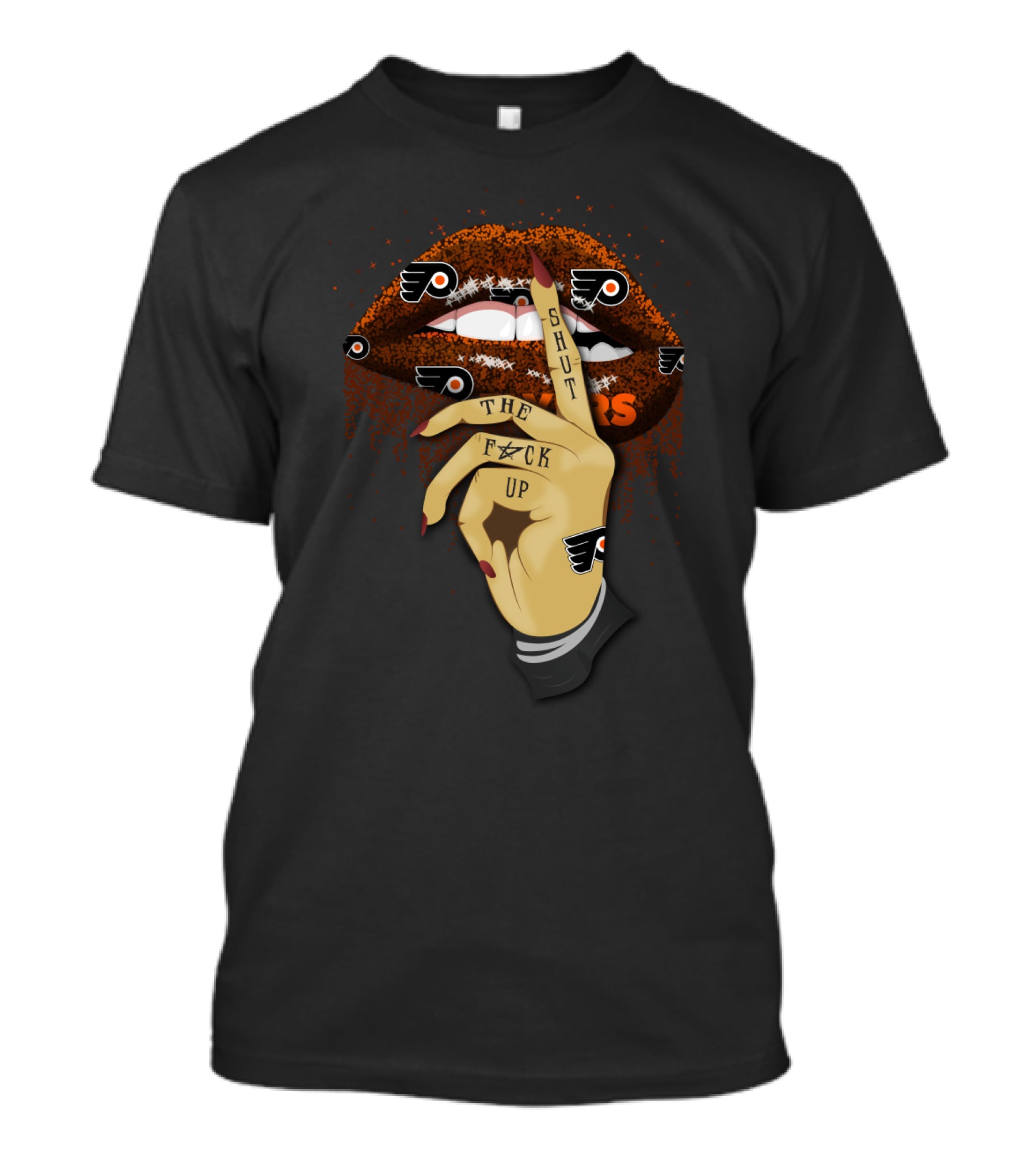 Philadelphia Flyers Fans Lips Shut The F**K Up T-Shirt