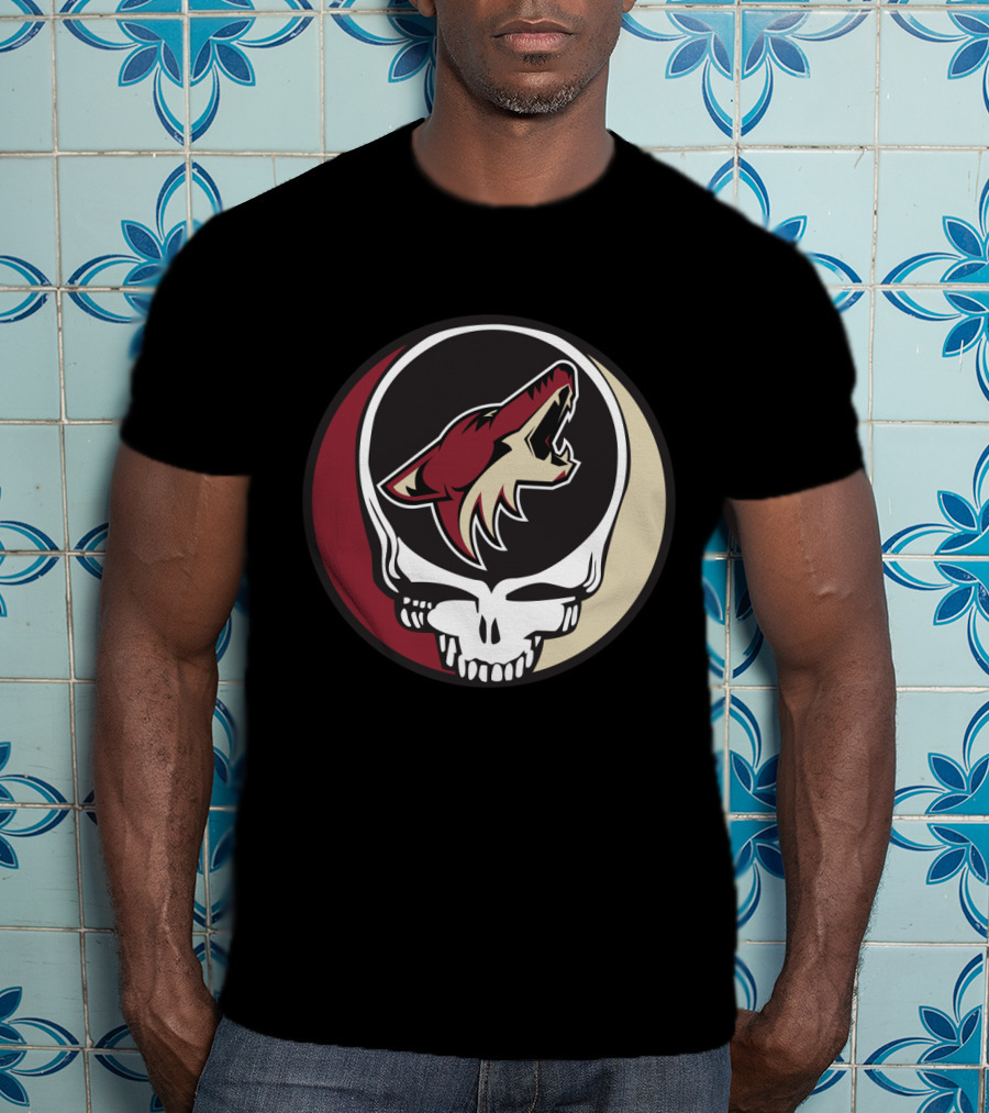 Grateful Dead Arizona Coyotes Logo Skull T-Shirt