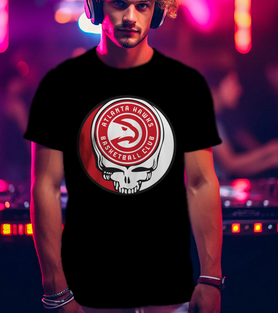 Atlanta Hawks Basketball Club Grateful Dead Skull T-Shirt
