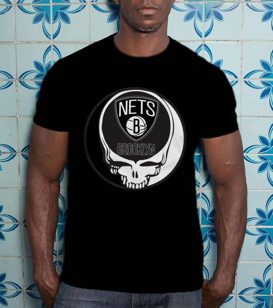 Brooklyn Nets Grateful Dead Skull T-Shirt