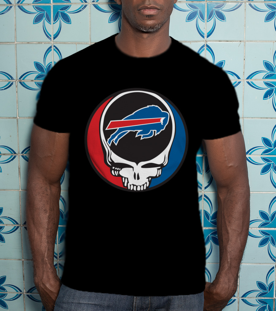 Buffalo Bills Grateful Dead Fan Skull Buffalo Logo Mark T-Shirt