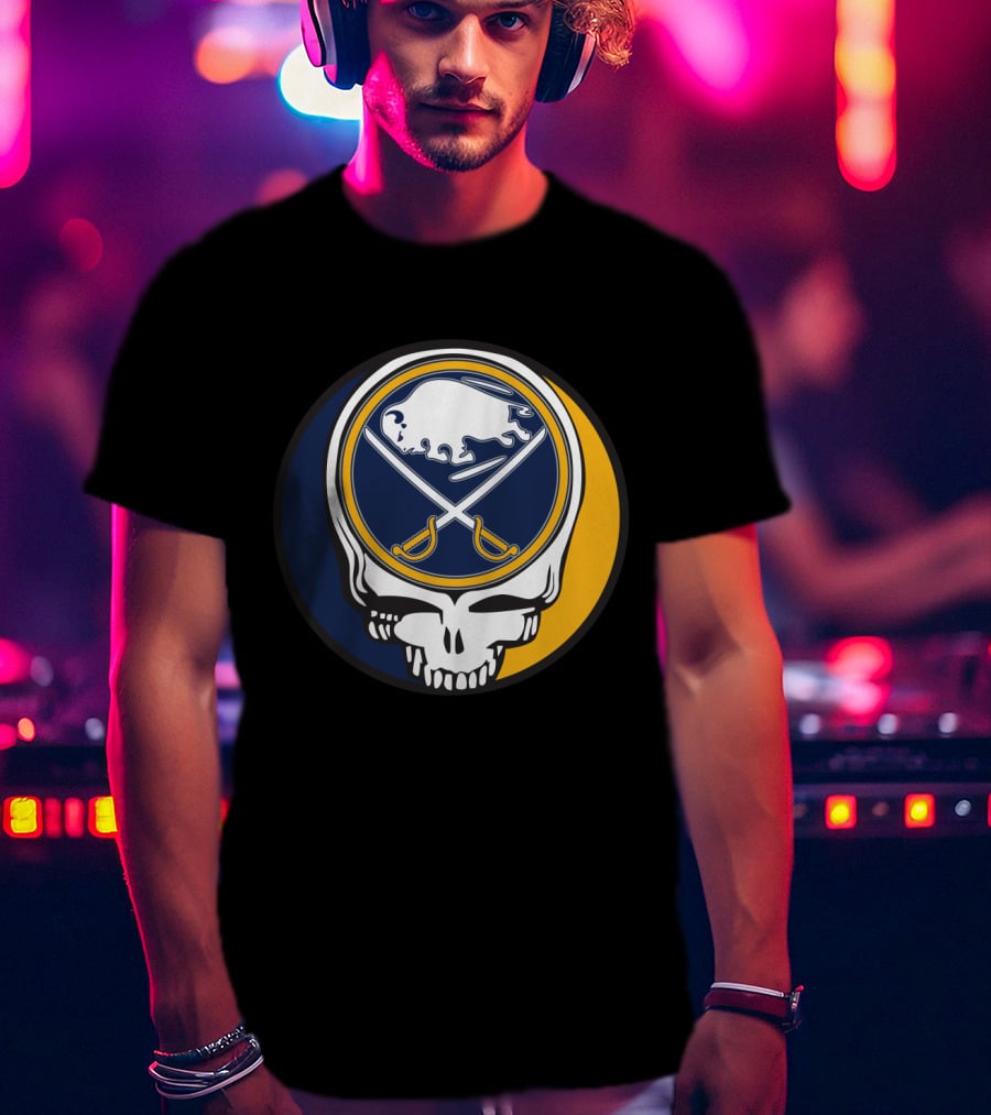 Buffalo Sabres Logo With Grateful Dead Skull Design For Fans T-Shirt