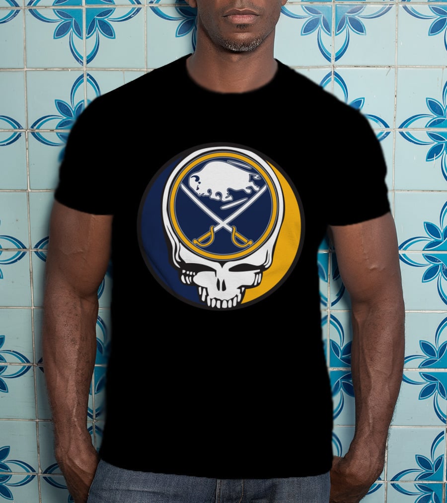 Buffalo Sabres Logo With Grateful Dead Skull Design For Fans T-Shirt