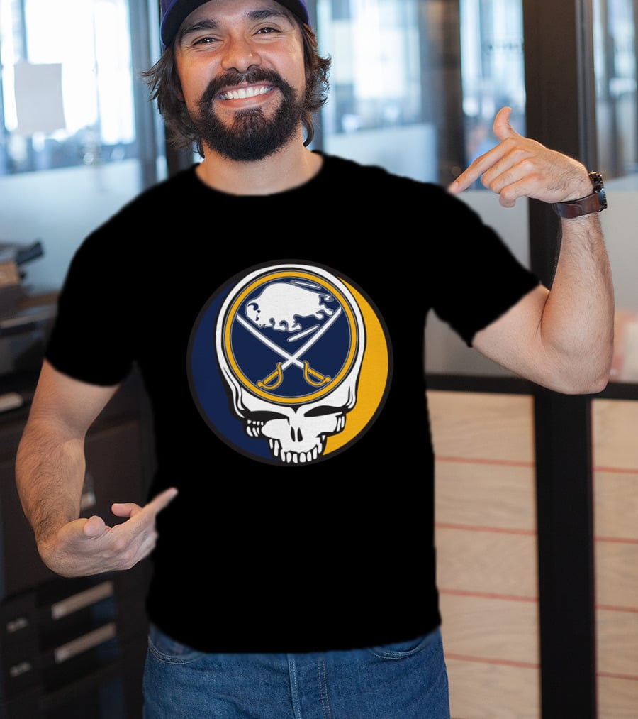 Buffalo Sabres Logo With Grateful Dead Skull Design For Fans T-Shirt