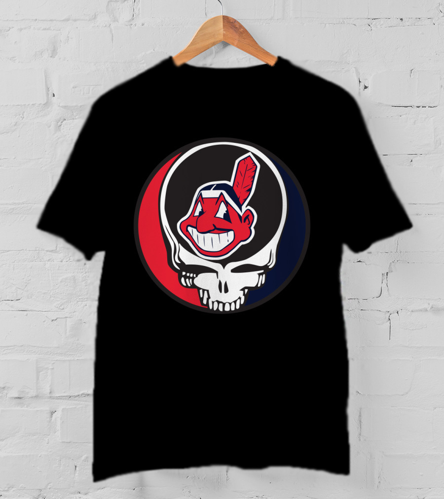 Grateful Dead Cleveland Indians Skull Logo Fusion T-Shirt