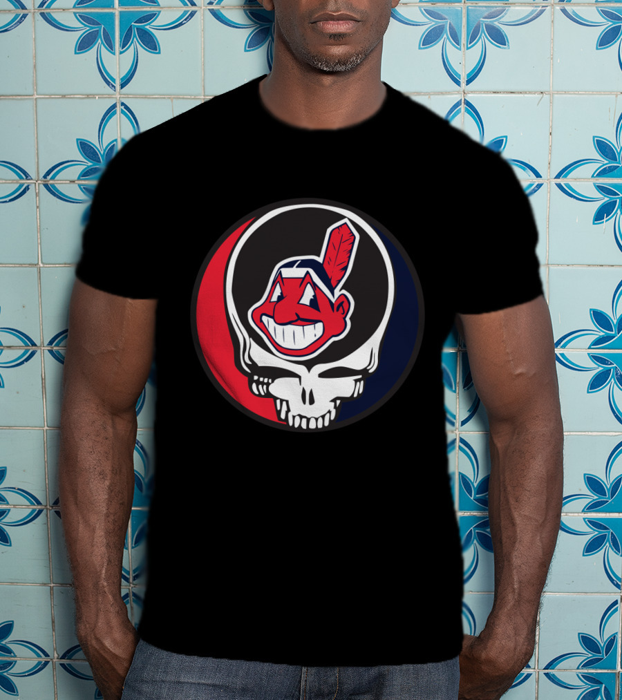 Grateful Dead Cleveland Indians Skull Logo Fusion T-Shirt