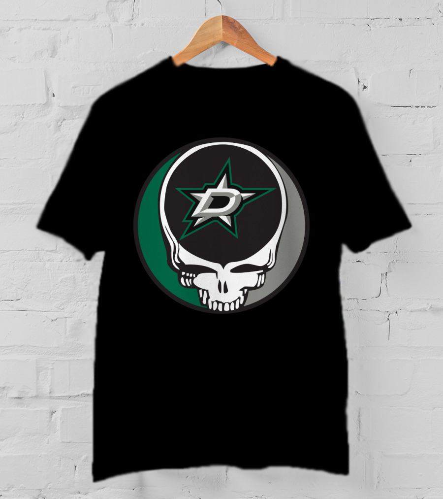 Dallas Stars Grateful Dead Skull Logo Fan T-Shirt