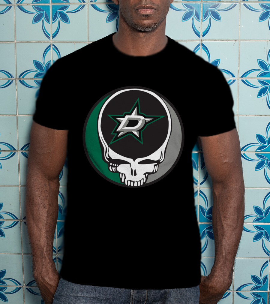 Dallas Stars Grateful Dead Skull Logo Fan T-Shirt