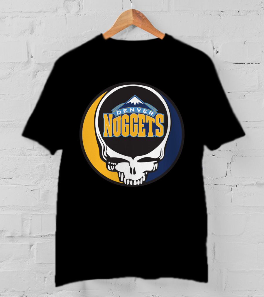 Denver Nuggets Grateful Dead Skull Logo With Mountain Symbol T-Shirt