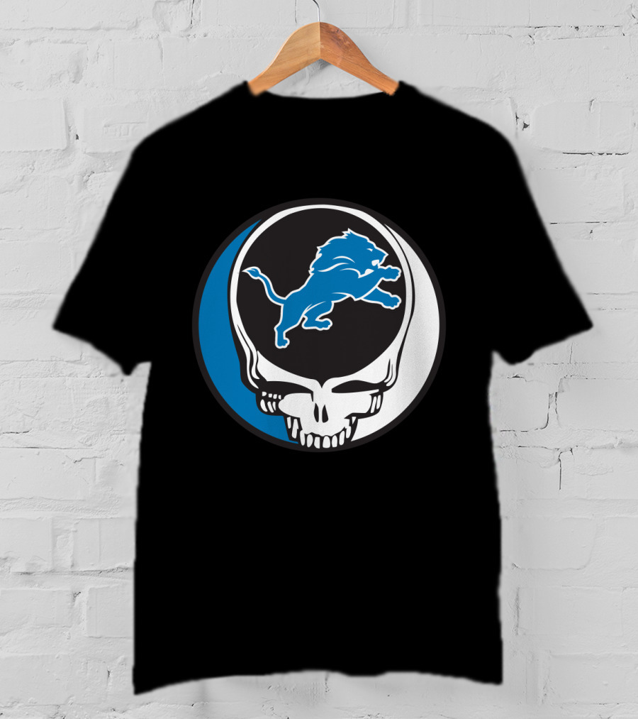 Detroit Lions Fans Grateful Dead Logo Fusion T-Shirt