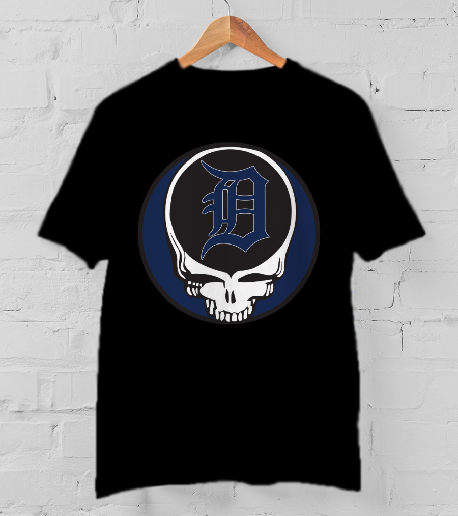 Detroit Tigers Grateful Dead Skull T-Shirt