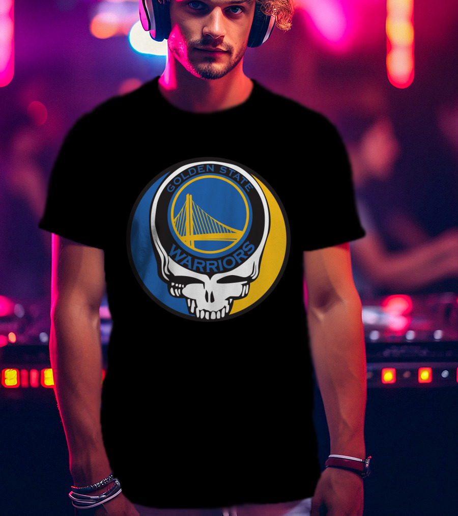 Golden State Warriors Grateful Dead Skull Bridge T-Shirt