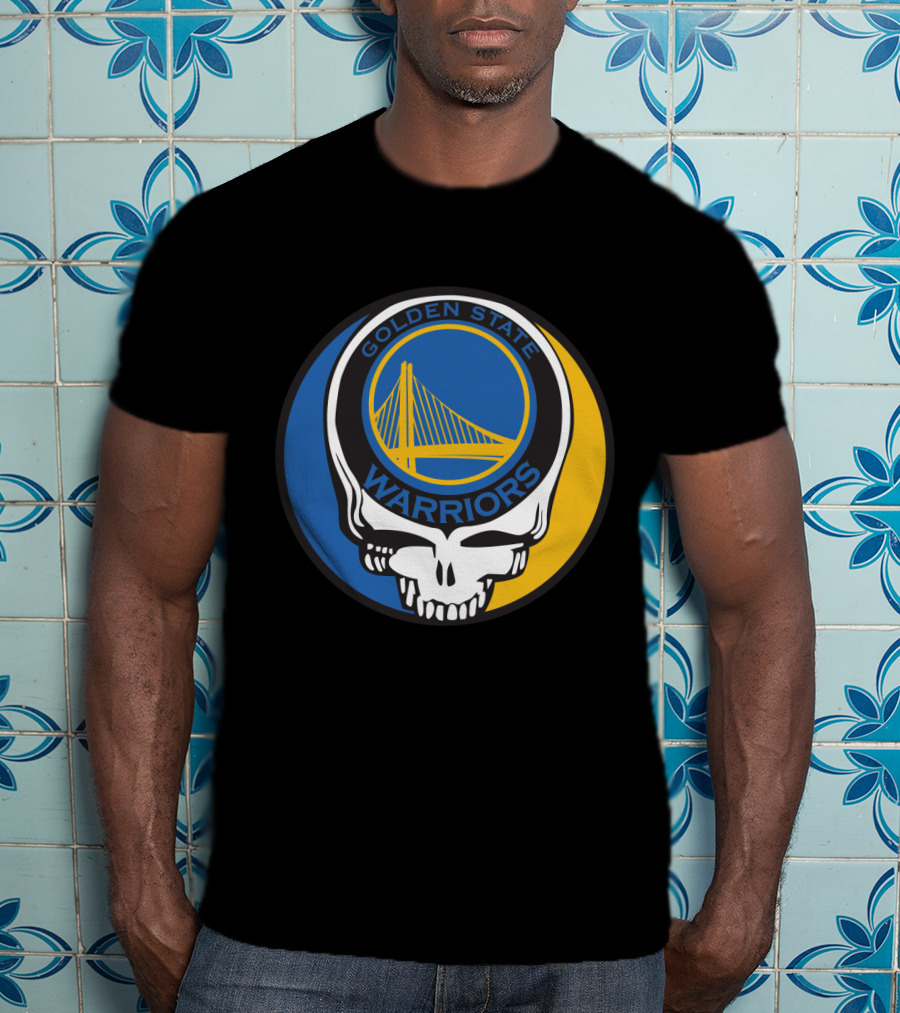 Golden State Warriors Grateful Dead Skull Bridge T-Shirt