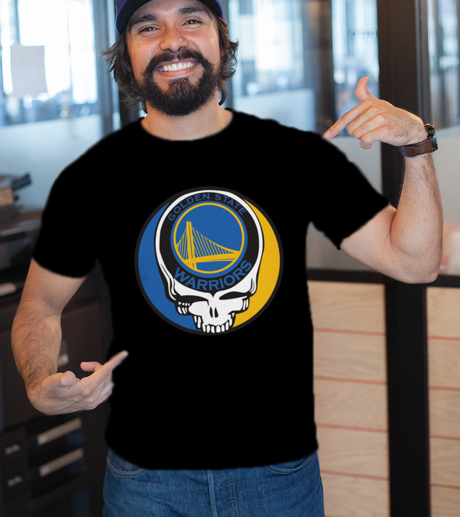 Golden State Warriors Grateful Dead Skull Bridge T-Shirt
