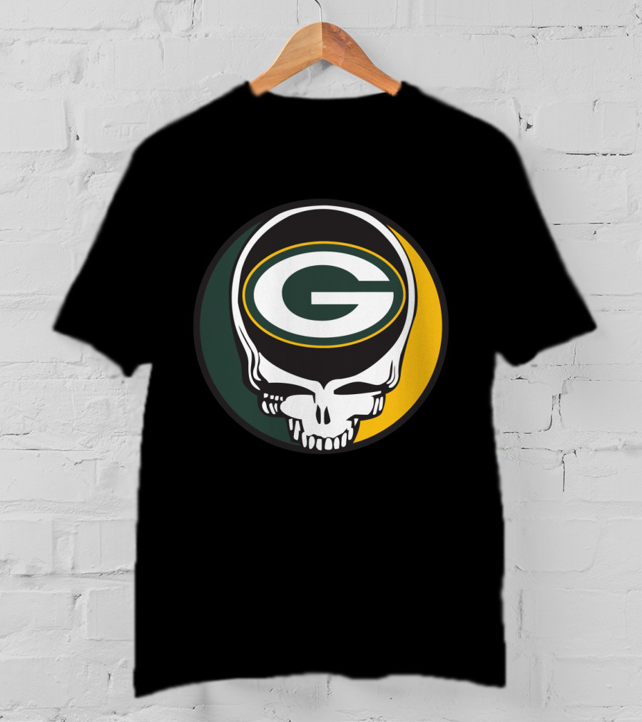 Grateful Dead Green Bay Packers Skull Logo Fans T-Shirt