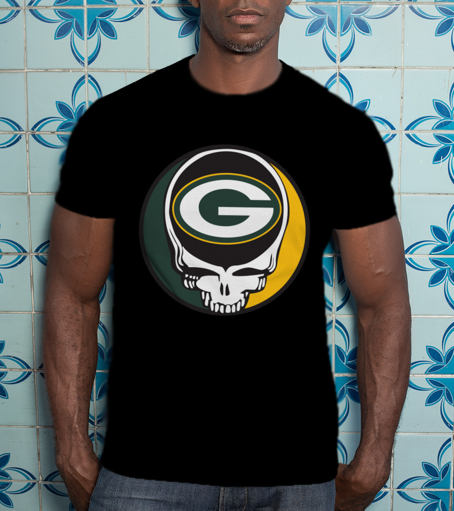 Grateful Dead Green Bay Packers Skull Logo Fans T-Shirt