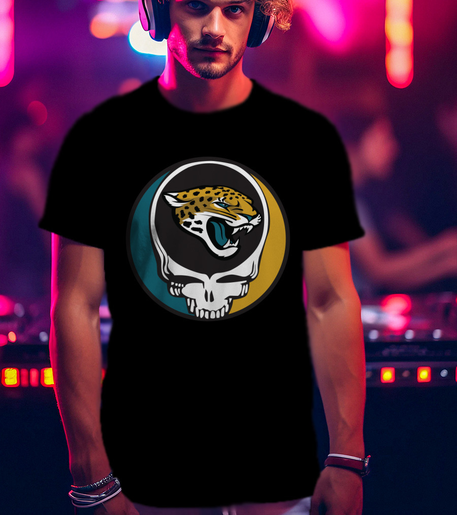 Grateful Dead Jacksonville Jaguars Logo Skull T-Shirt