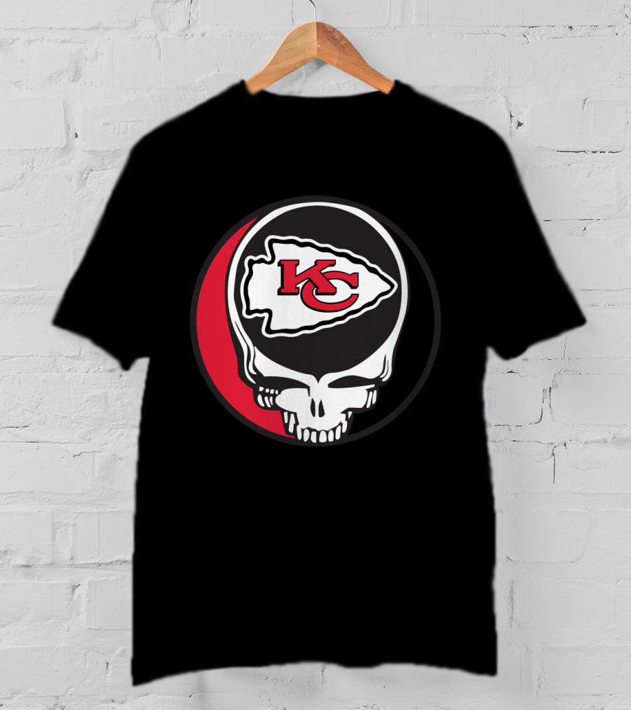 Kansas City Chiefs Skull Logo Fusion With Grateful Dead T-Shirt