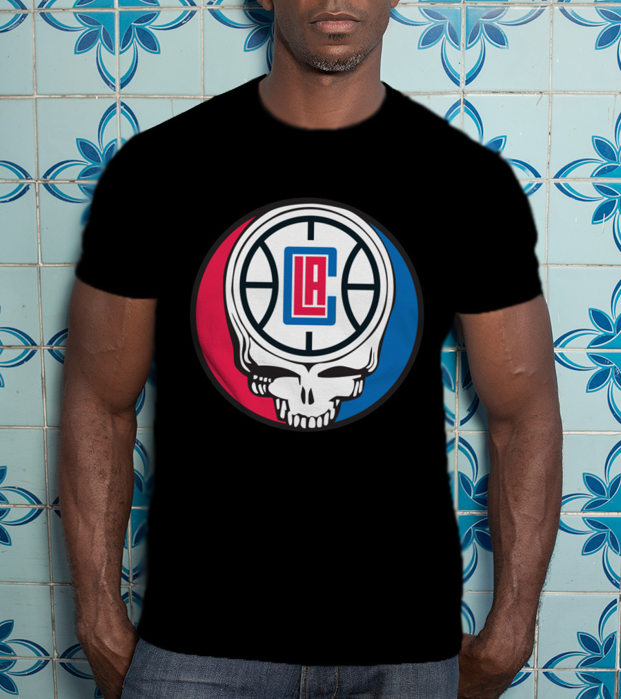 Grateful Dead La Clippers Skull Basketball T-Shirt