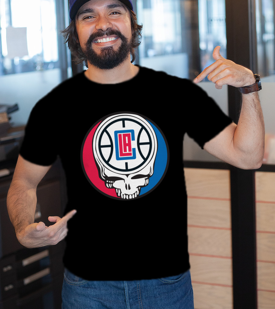 Grateful Dead La Clippers Skull Basketball T-Shirt