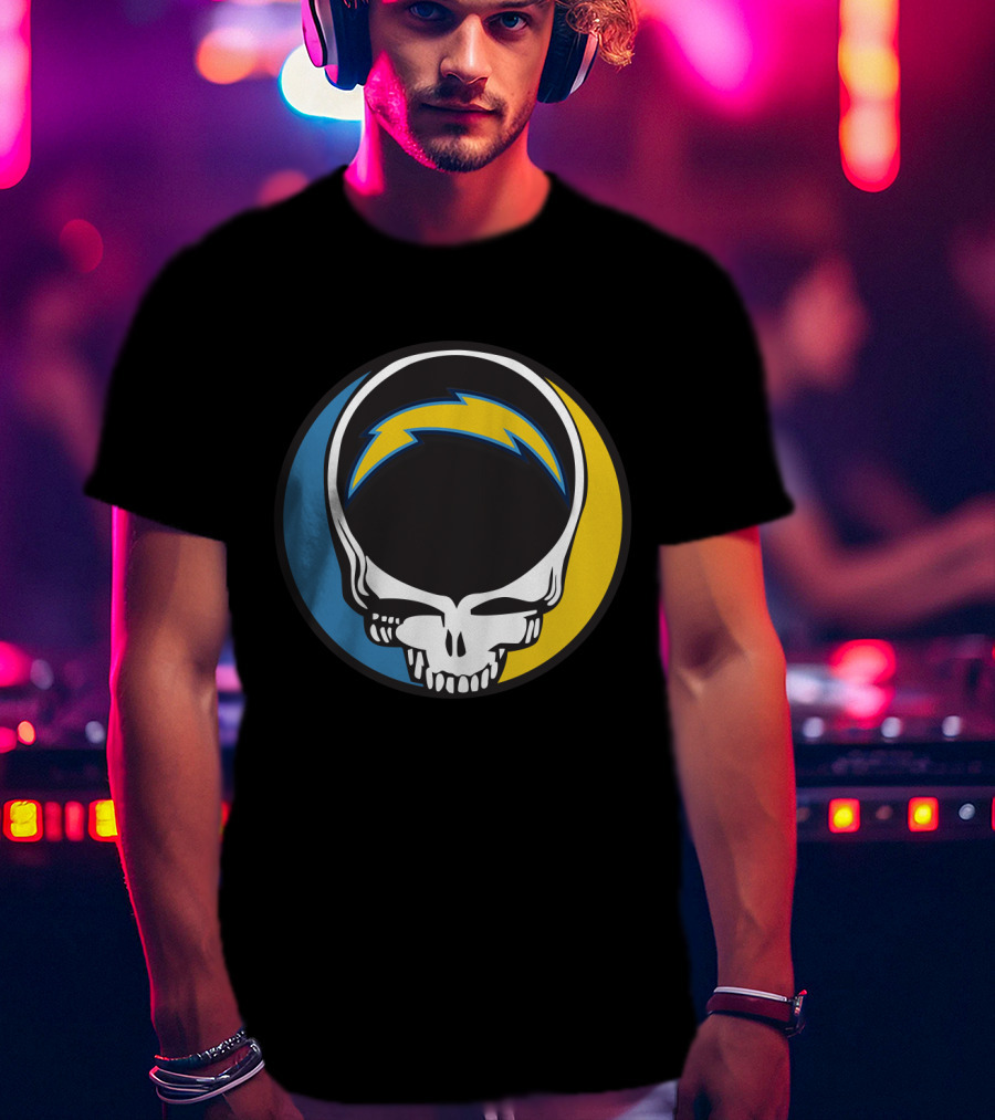 Grateful Dead And Los Angeles Chargers Logo Fusion For Fans T-Shirt