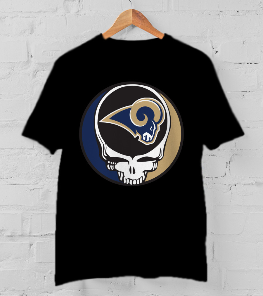 Grateful Dead Skull With Los Angeles Rams T-Shirt