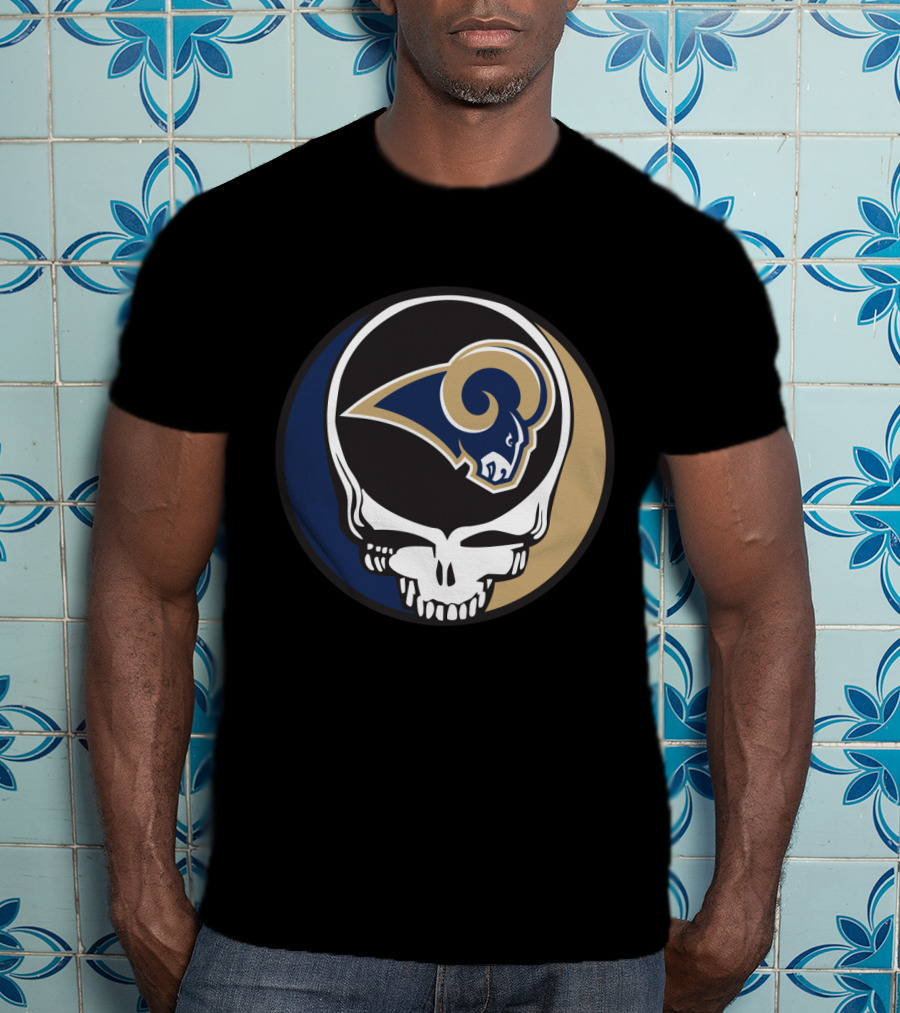 Grateful Dead Skull With Los Angeles Rams T-Shirt