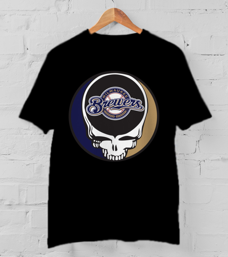 Milwaukee Brewers Grateful Dead Skull T-Shirt