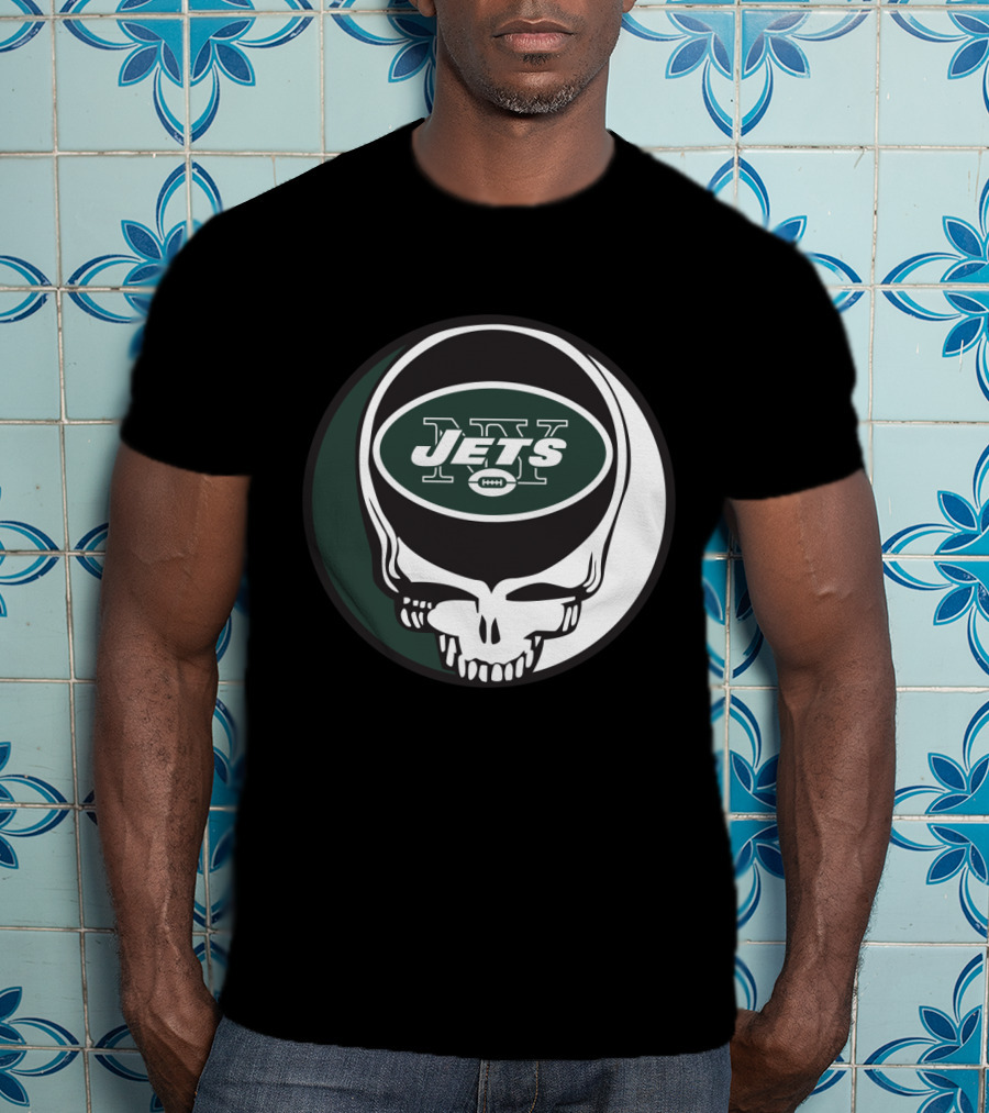 Grateful Dead Skull With New York Jets T-Shirt
