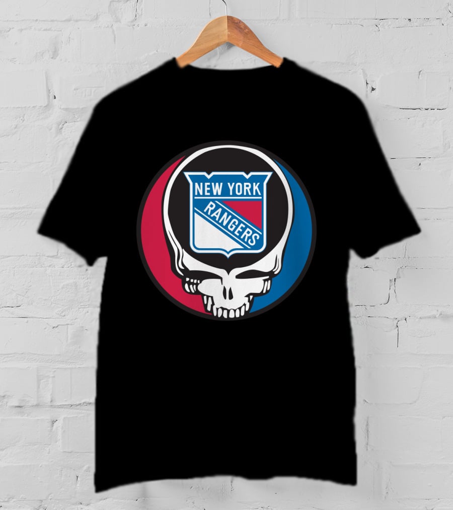 New York Rangers Grateful Dead Steal Your Face Skull Logo Fan T-Shirt