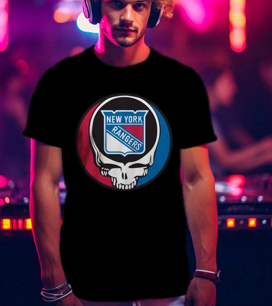 New York Rangers Grateful Dead Steal Your Face Skull Logo Fan T-Shirt