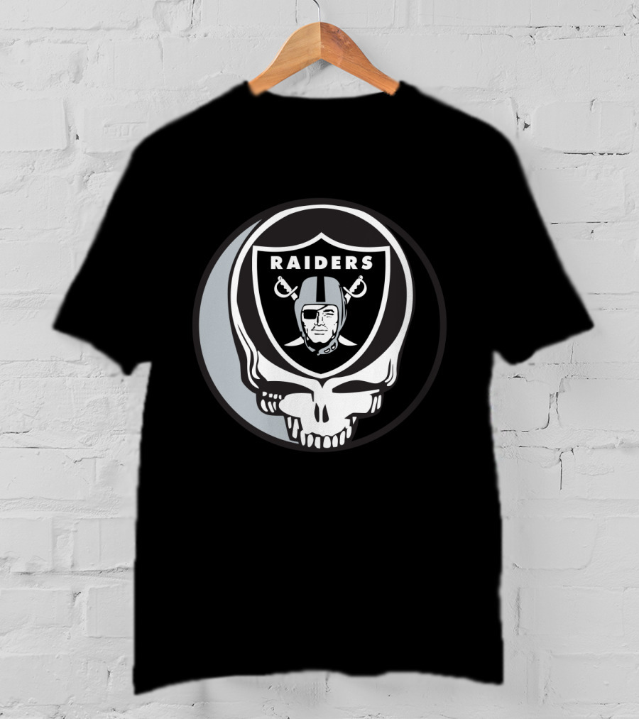 Grateful Dead Raiders Skull Logo For Oakland Raiders Fans T-Shirt
